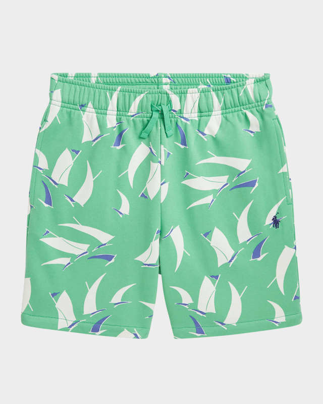 Boy's Sail-Boat Printed Shorts, Size S-